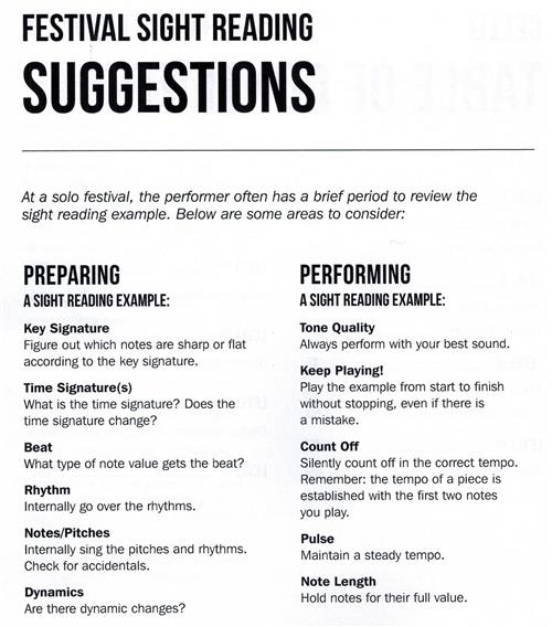 Sight Reading Suggestions 